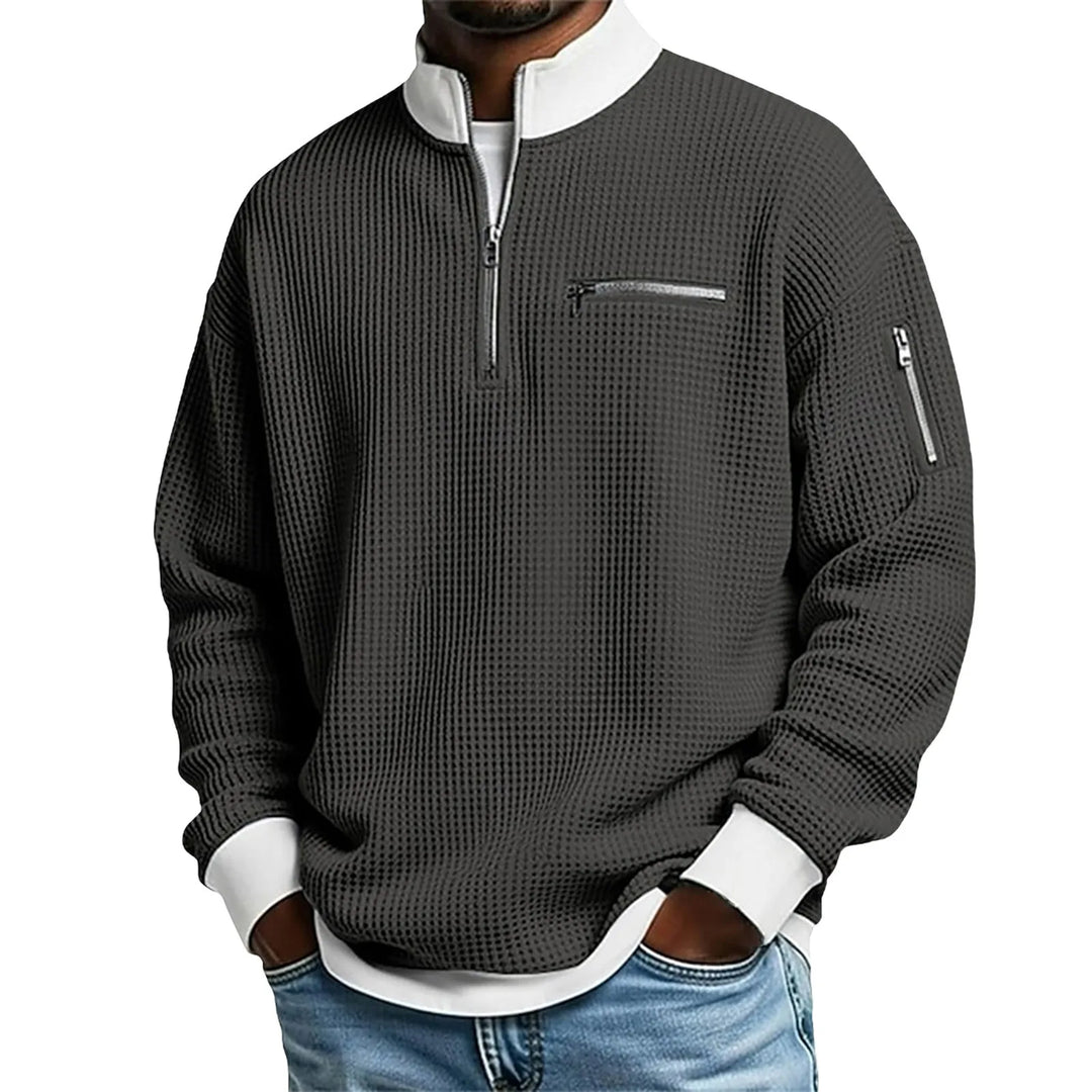 Men’s Textured Quarter-Zip Sweater