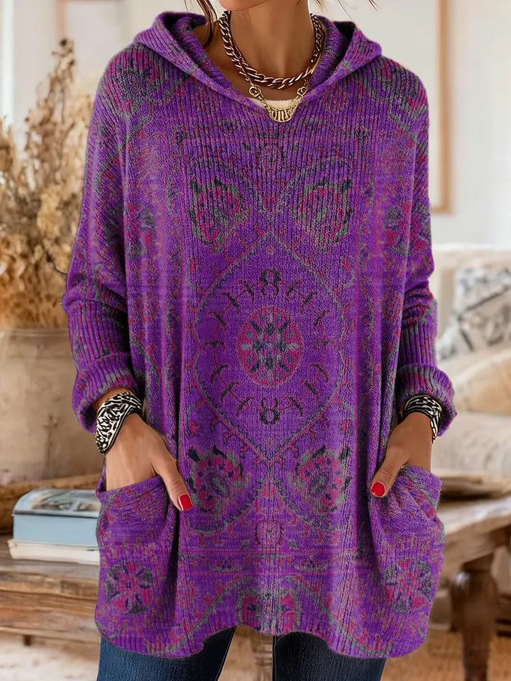 Women’s Boho Tribal Print Hooded Tunic