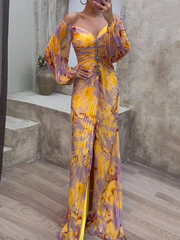 Women’s V-Neck Elegant Evening Dress