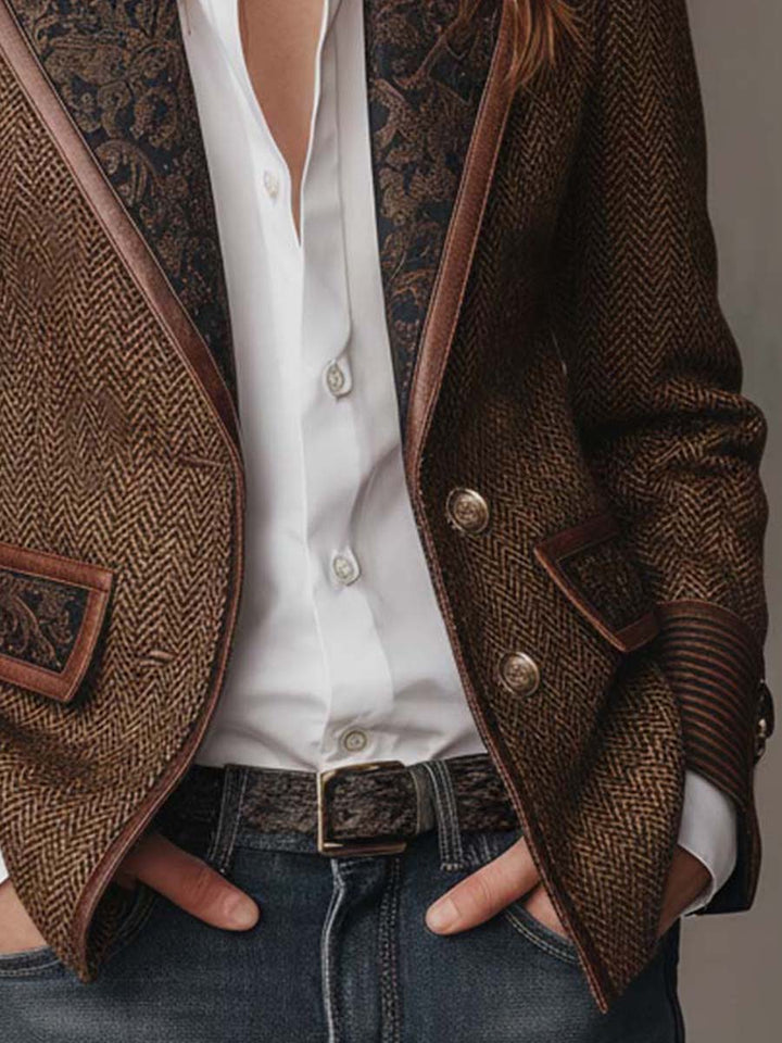 Women’s Herringbone Printed Panel Blazer