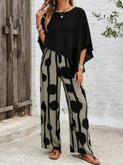 Women’s Comfortable Elastic Waist Two-Piece Loungewear Set