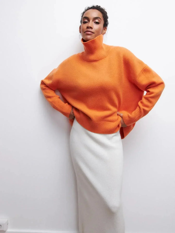 Women’s Oversized Ribbed Turtleneck Sweater