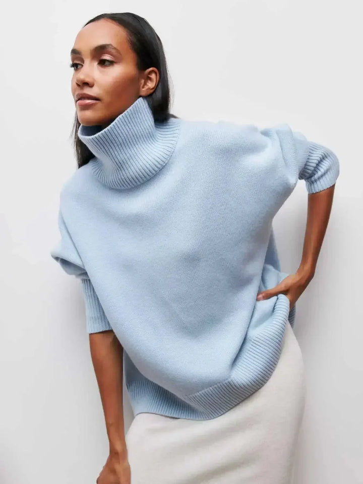 Women’s Oversized Ribbed Turtleneck Sweater