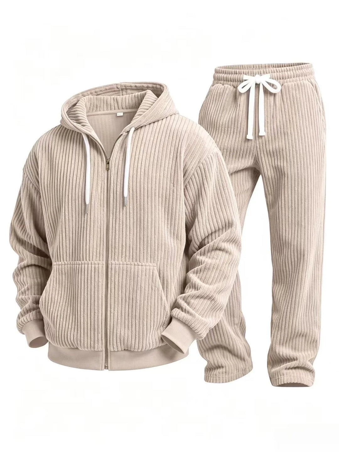 Men’s Ribbed Hooded Two-Piece Loungewear Set