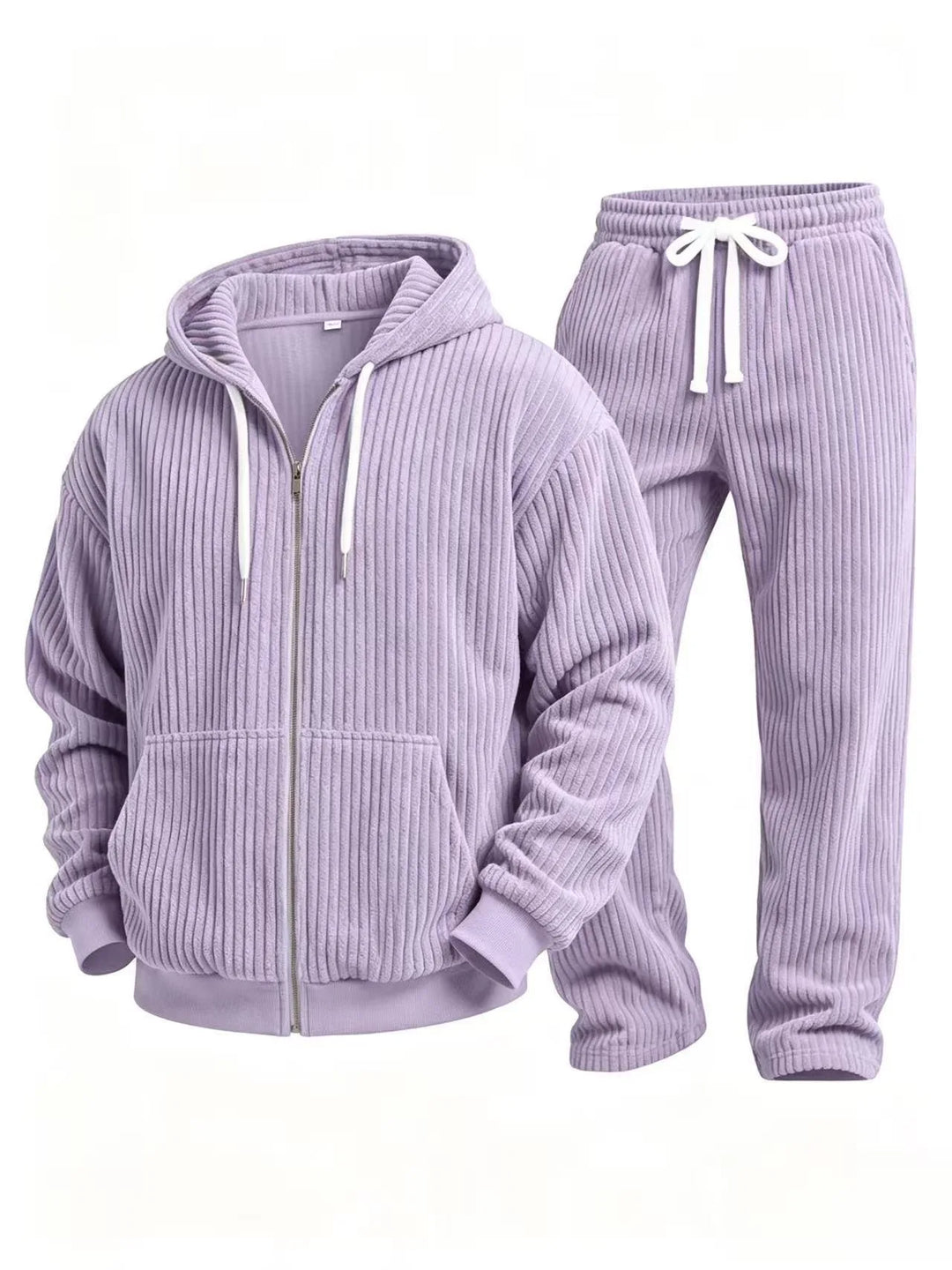Men’s Ribbed Hooded Two-Piece Loungewear Set