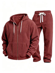 Men’s Ribbed Hooded Two-Piece Loungewear Set