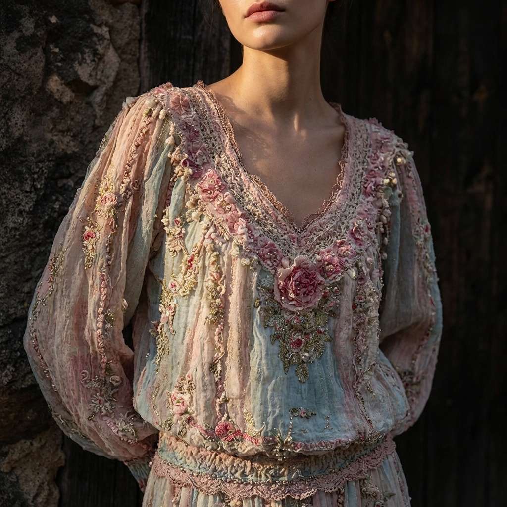 Women’s Colorful Patchwork Boho Top