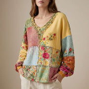 Women’s Colorful Patchwork Boho Top