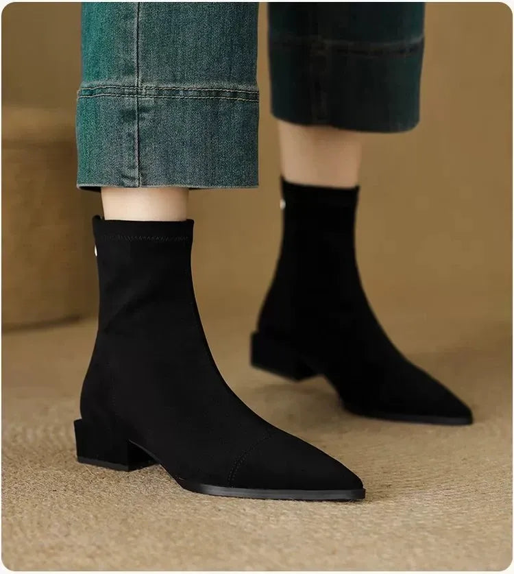 Women’s Pointed-Toe Heeled Ankle Boots