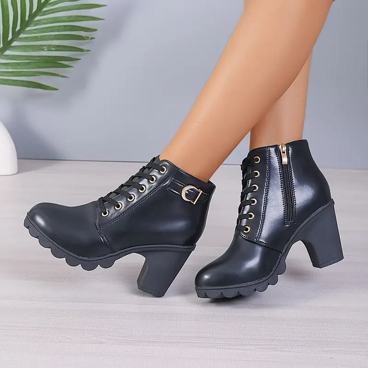 Women’s High Heel Chunky Ankle Boots