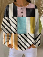 Women’s Colorful Checkered Knit Sweater