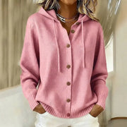 Women’s Hooded Button Front Knit Cardigan