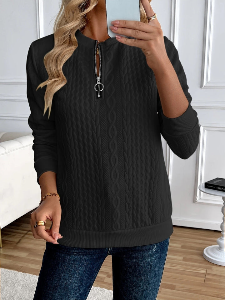 Women’s Textured Zip Up Sweatshirt