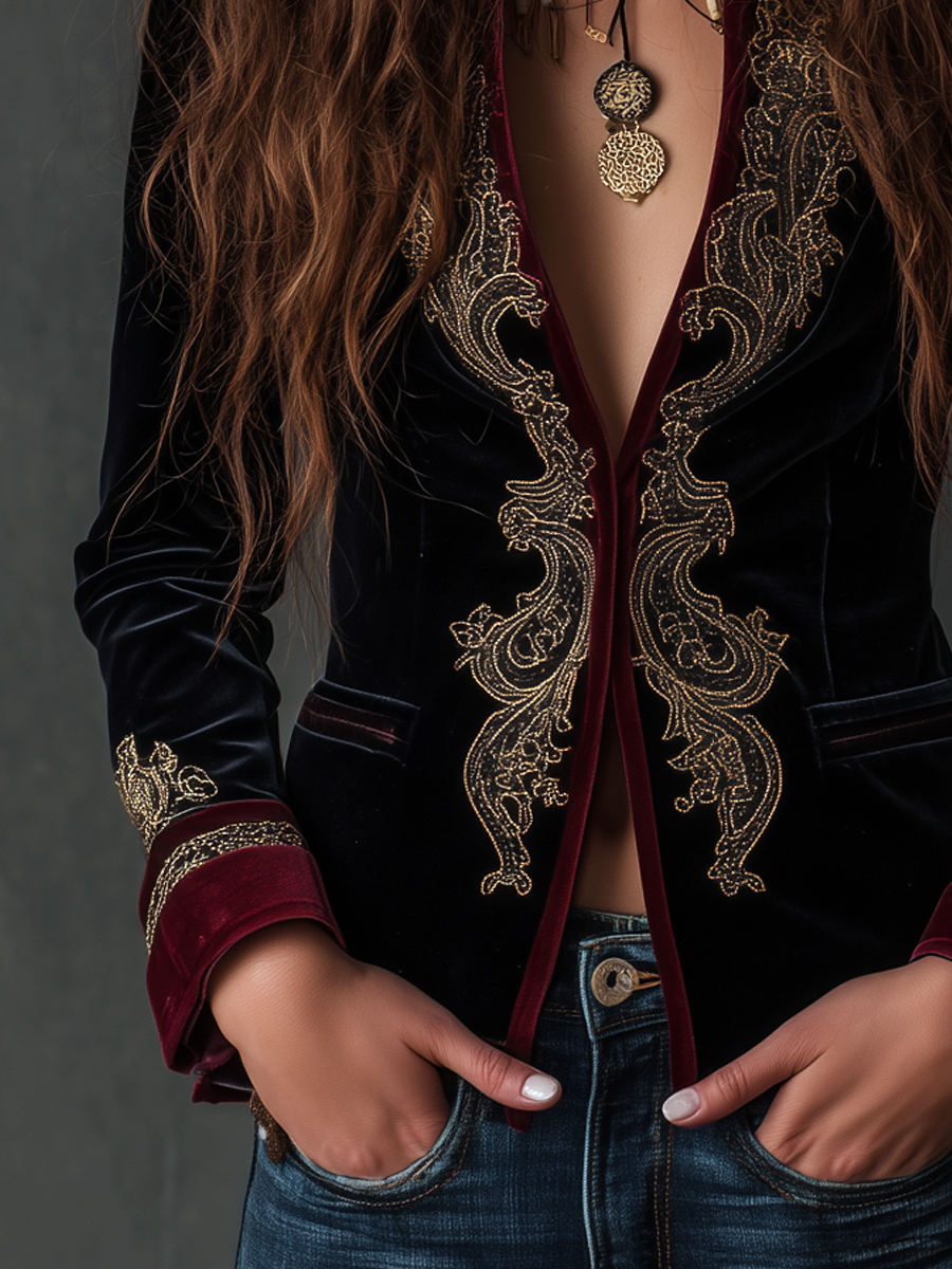 Women’s Vintage Baroque Embroidered Blazer