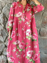 Women’s Artistic Floral Print Dress