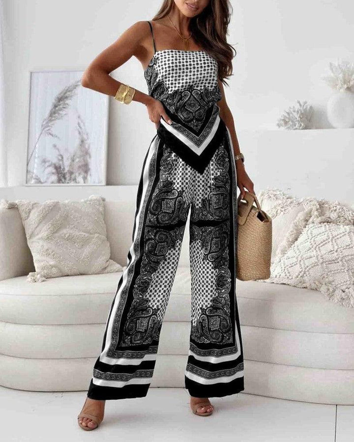 Women’s Lace-Up Two-Piece Vest And Pants Set