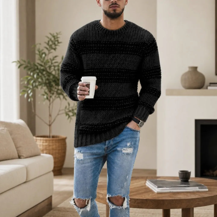 Men’s Textured Knit Crewneck Sweater