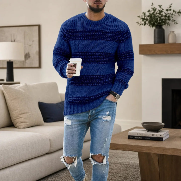 Men’s Textured Knit Crewneck Sweater