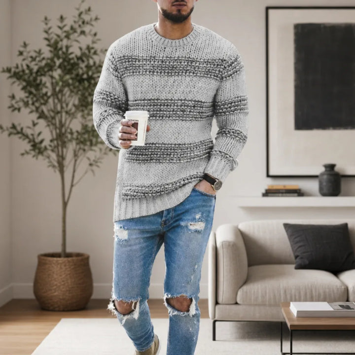 Men’s Textured Knit Crewneck Sweater