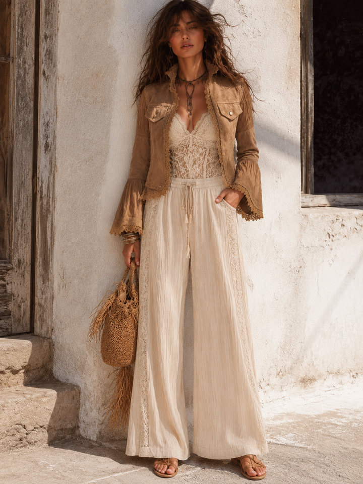 Women’s Boho Vintage Sheer Patchwork Jacket