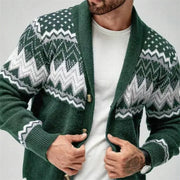 Men’s Patterned Open-Front Cardigan