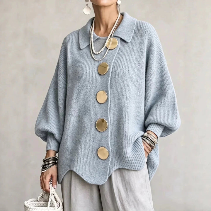Women’s Oversized Collared Button Front Cardigan