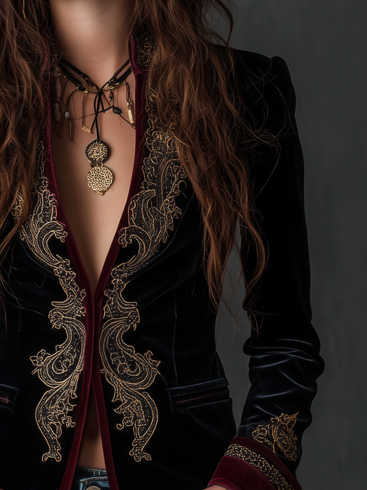 Women’s Vintage Baroque Embroidered Blazer