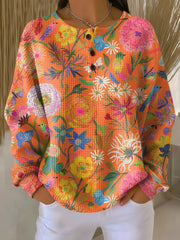 Women’s Floral Print Crewneck Sweater