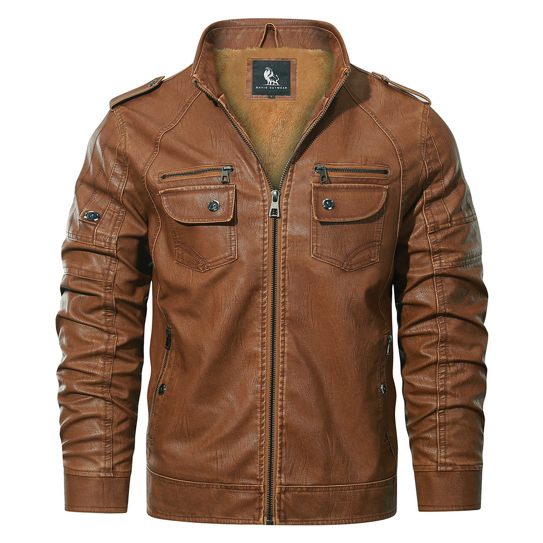 Men’s Slim Fit Zip-Up Biker Jacket