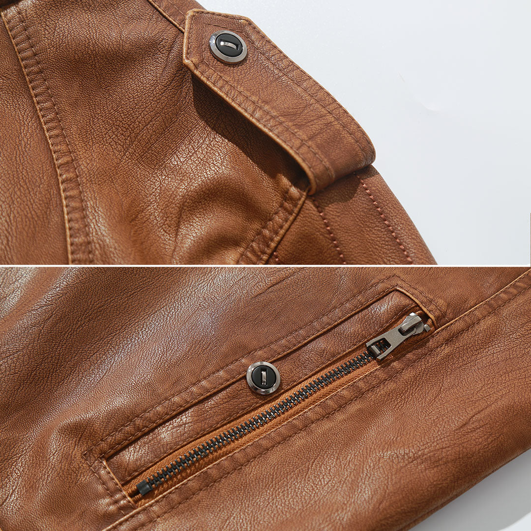 Men’s Slim Fit Zip-Up Biker Jacket