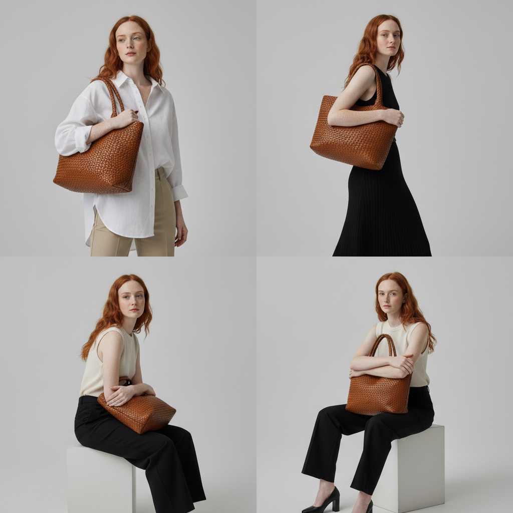 Women’s Woven Vegan Tote Bag