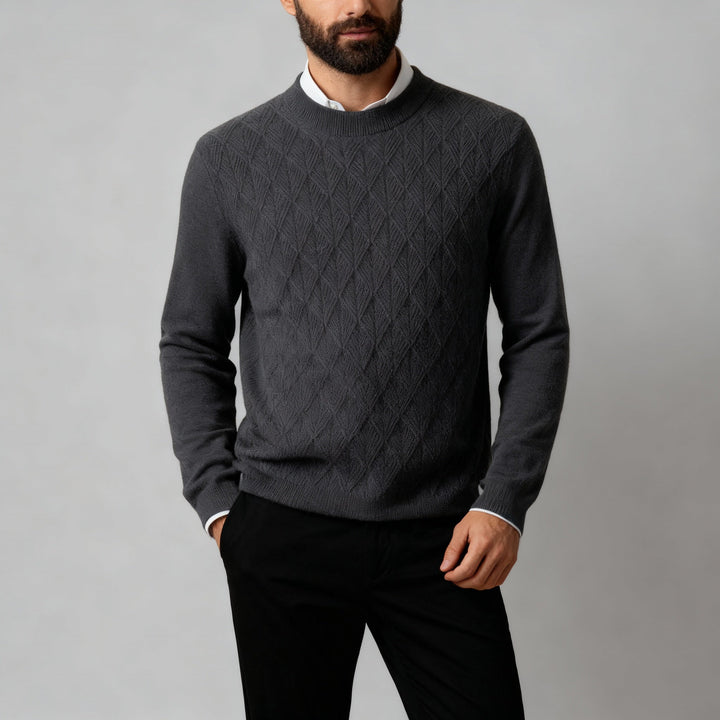 Men’s Textured Mock-Neck Pullover Sweater