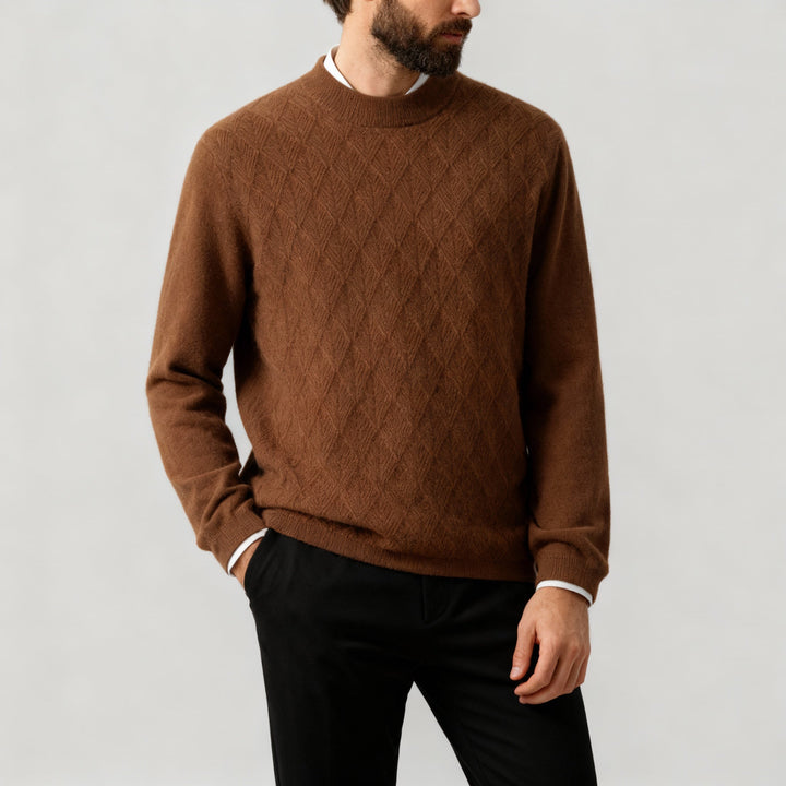 Men’s Textured Mock-Neck Pullover Sweater