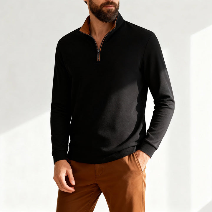 Men’s Quarter Zip Mock Neck Sweater