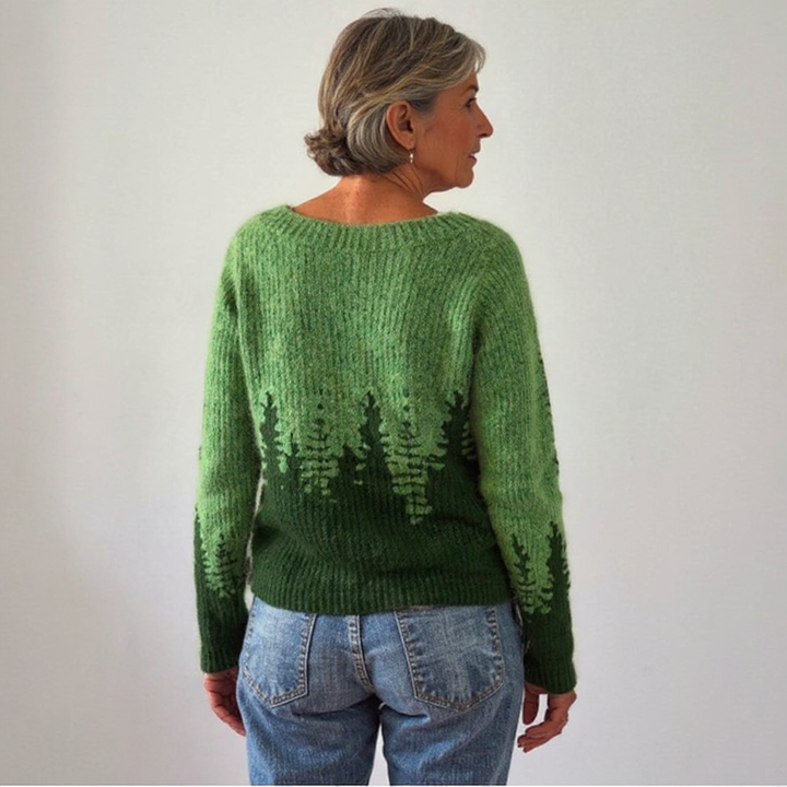 Women’s Forest Graphic Knit Pullover Sweater