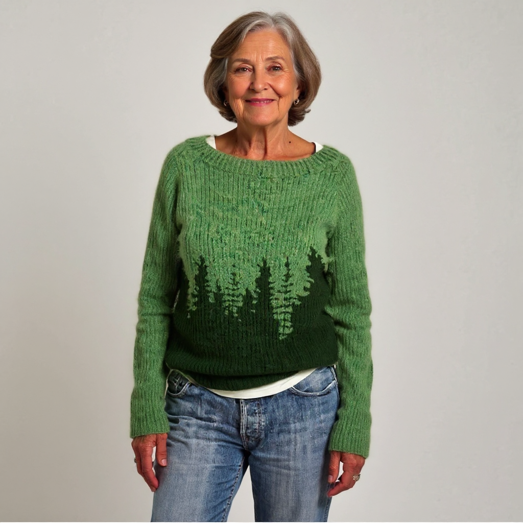 Women’s Forest Graphic Knit Pullover Sweater
