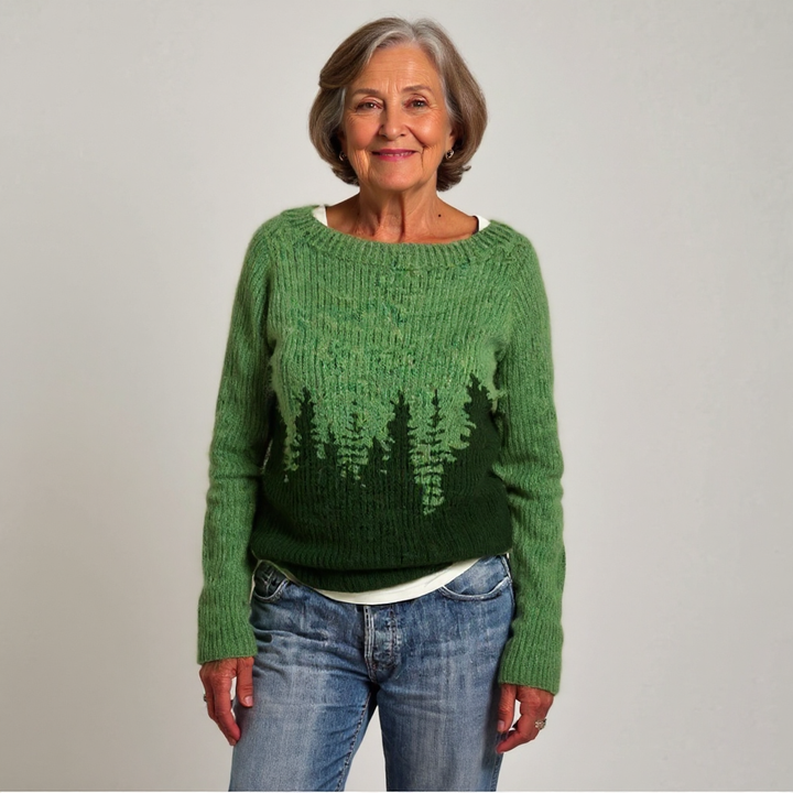 Women’s Forest Graphic Knit Pullover Sweater