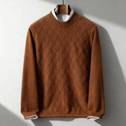 Men’s Textured Mock-Neck Pullover Sweater