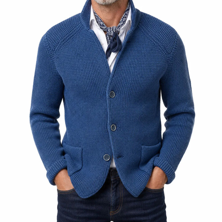 Men’s Stand-Collar Knit Cardigan