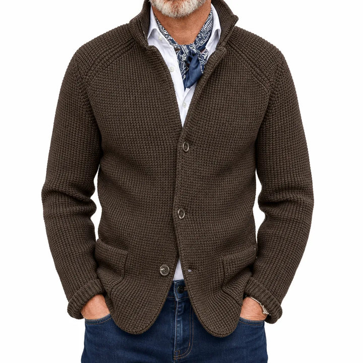 Men’s Stand-Collar Knit Cardigan