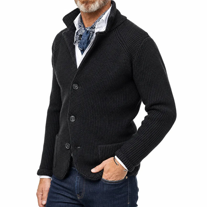 Men’s Stand-Collar Knit Cardigan