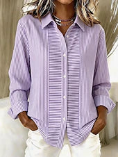 Women’s Casual Striped Button Down Blouse