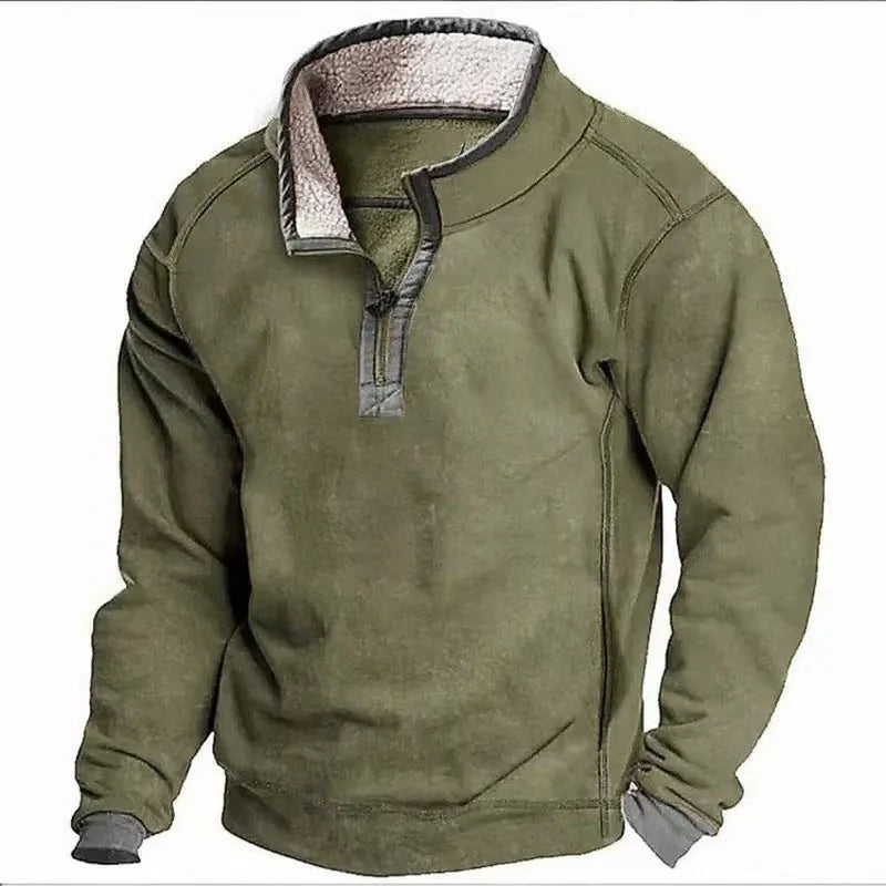 Men’s Rugged Quarter-Zip Long Sleeve Pullover