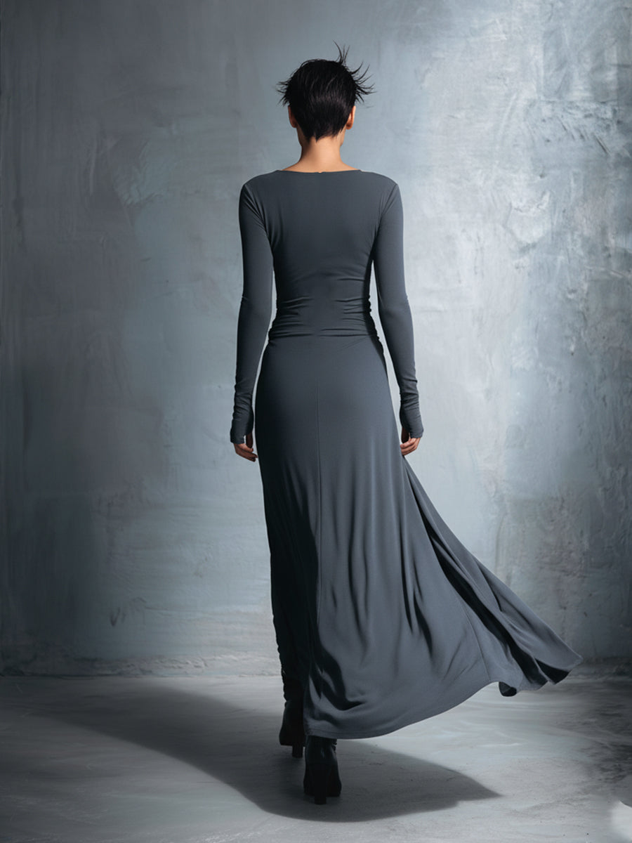 Women’s Side Knot Tie Waist Maxi Dress