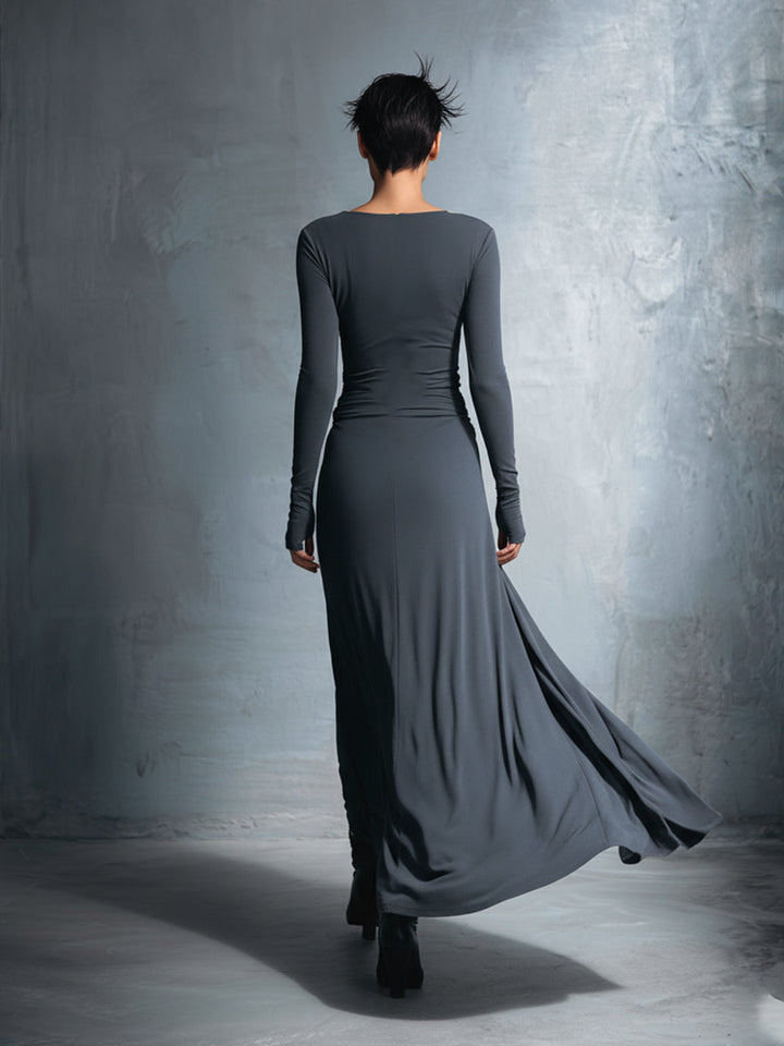 Women’s Side Knot Tie Waist Maxi Dress