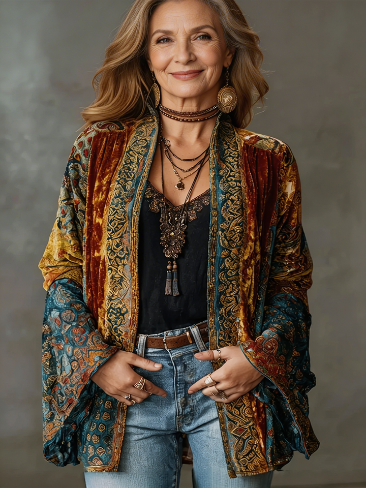 Women’s Boho Lightweight Open Front Kimono Jacket
