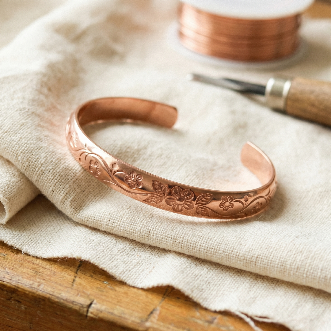 Women’s Adjustable Floral Cuff Bracelet