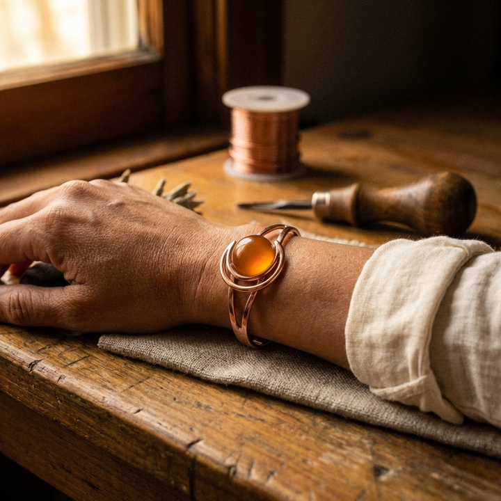 Women’s Orange Beaded Stackable Bracelet