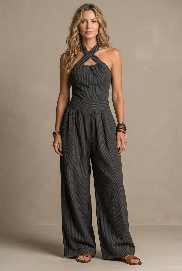 Women’s Elegant Wrap V-Neck Jumpsuit