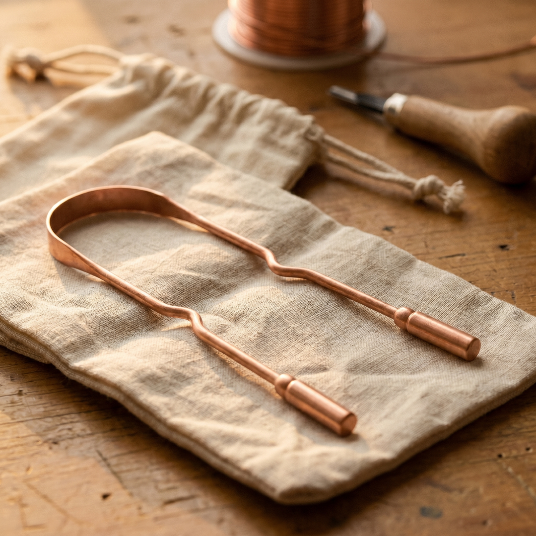 Pure Copper Reusable Tongue Scraper